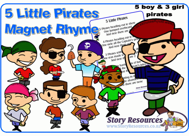 5 Little Pirates Magnet Rhyme  5 Little Pirates Magnet Rhyme